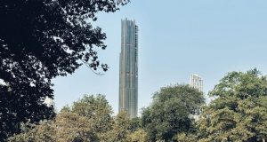 9 Dekalb towering over Ft. Greene Park